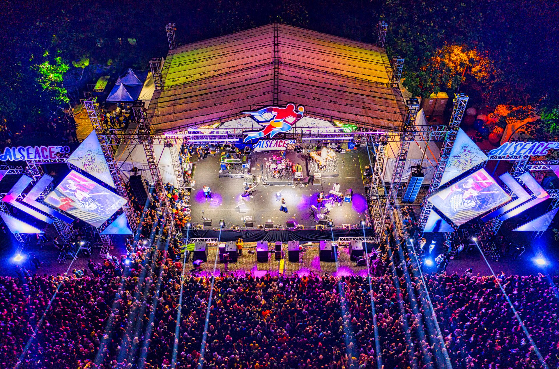 Multitud en festival al aire libre